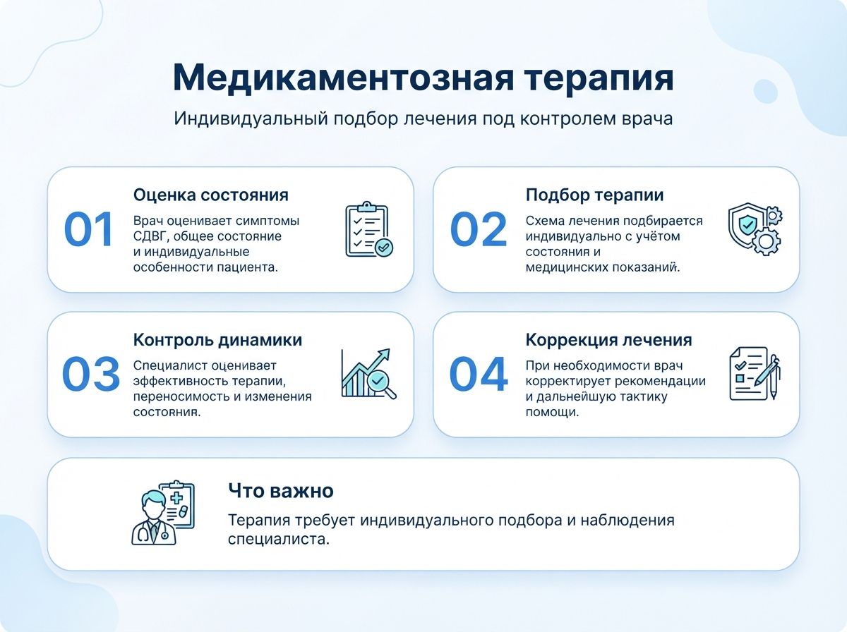 Лечение СДВГ в Евпатории у детей и взрослыхинфографика